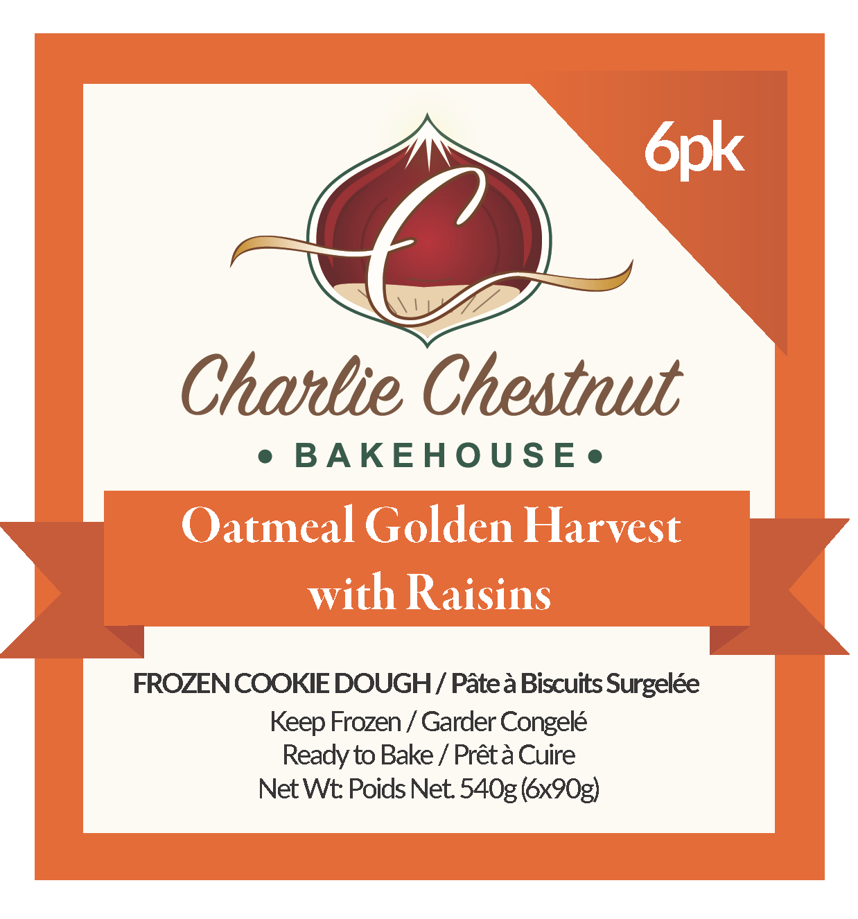 Oatmeal Golden Harvest with Raisins Cookie Pucks 48 Unit IQF Case (Wholesale)