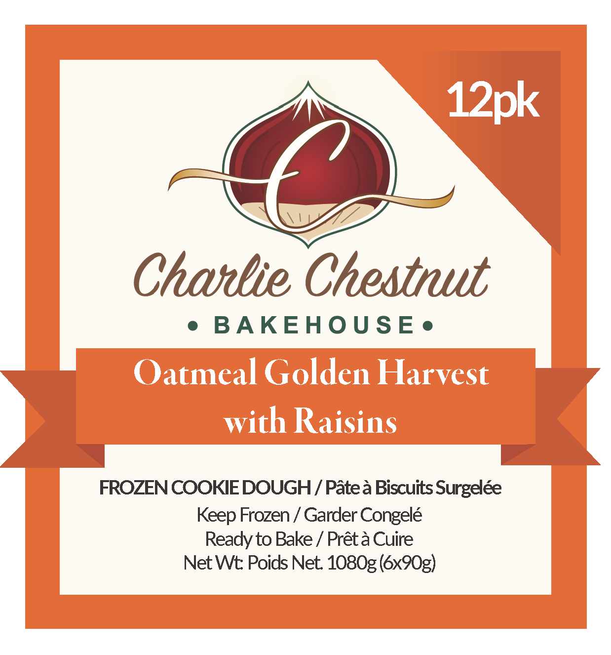 Oatmeal Golden Harvest with Raisins Cookie Pucks 48 Unit IQF Case (Wholesale)