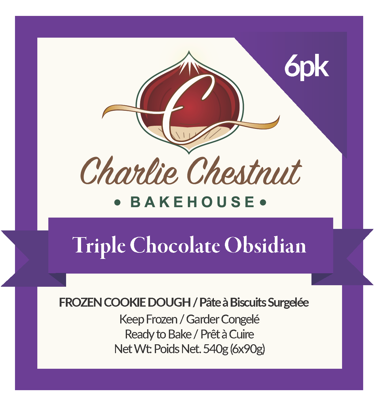 Charlie Chestnut Triple Chocolate Obsidian Cookie Pucks (Wholesale)