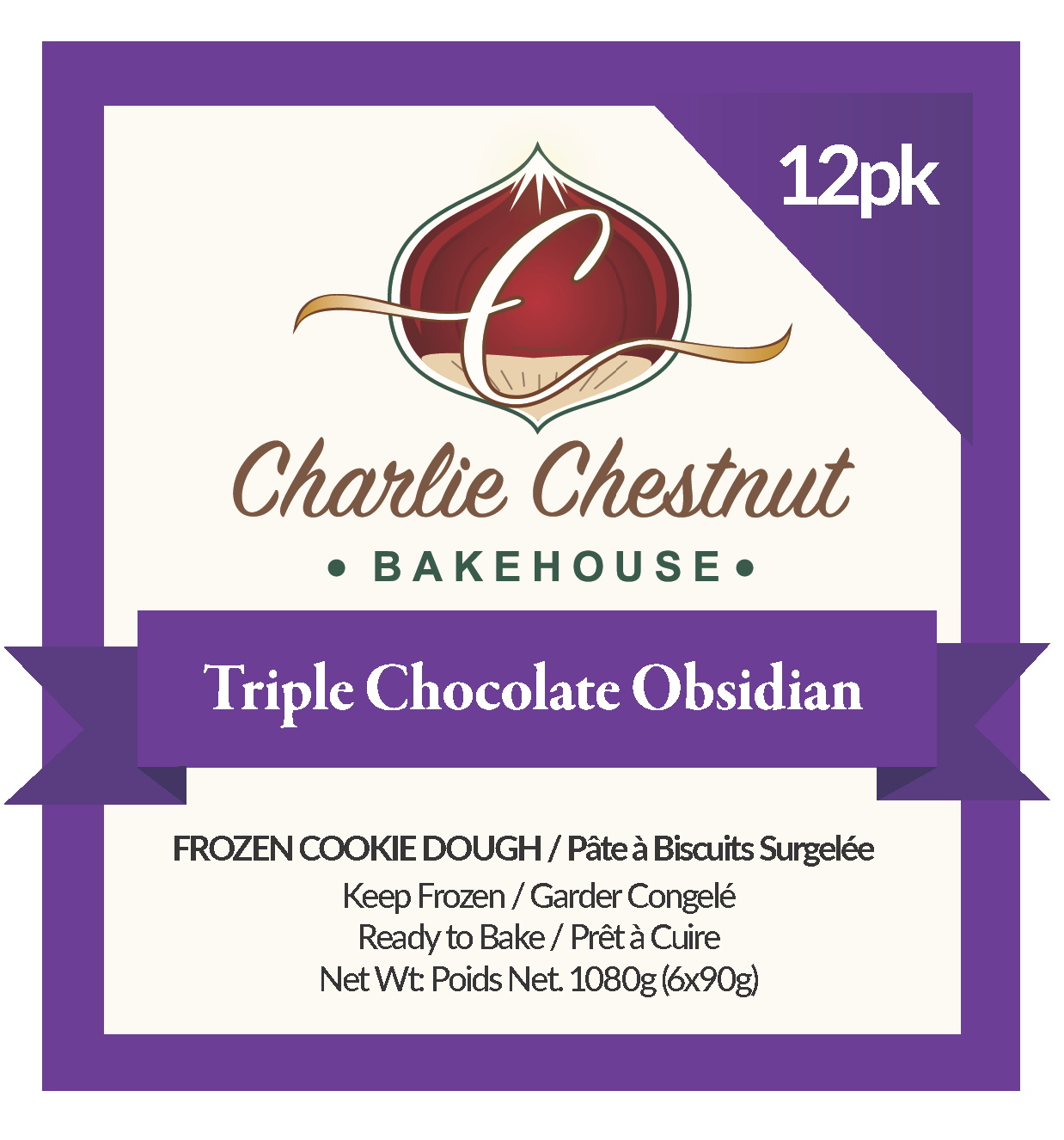 Charlie Chestnut Triple Chocolate Obsidian Cookie Pucks (Wholesale)